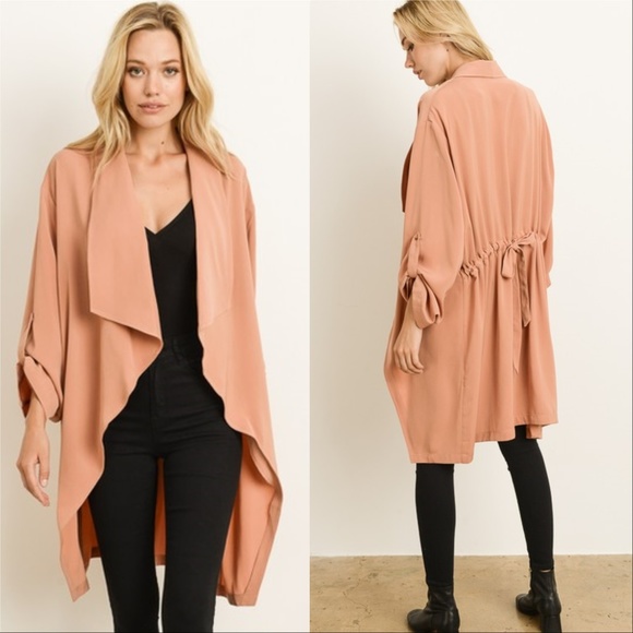 MODA ME COUTURE Jackets & Blazers - Klarissa Light Weight Coat Duster - Clay
